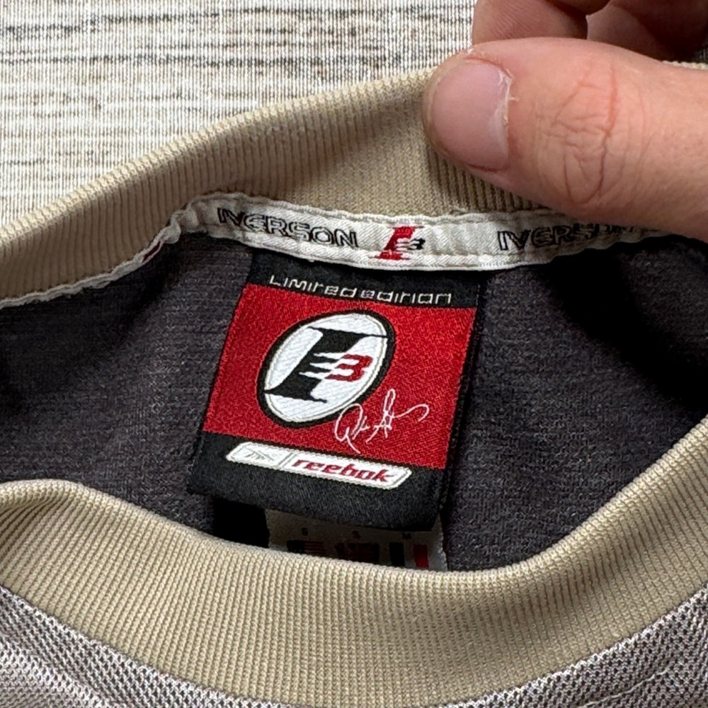 Y2K Reebok Allen Iverso Shirt Men's Small Tan Sleeveless The Answer AI3 Graphic - Picture 5 of 6
